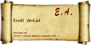 Endl Antal névjegykártya